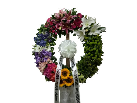 Elegant Sympathy Wreath – Premium Standing Arrangement