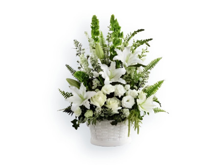 White Sympathy Basket – Condolence Flowers Philippines | FlowerTalks