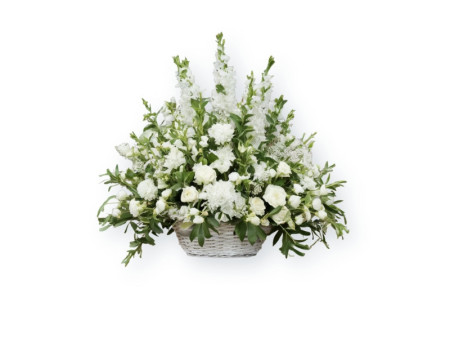Eternal Peace White Basket – Sympathy Flowers Philippines | FlowerTalks