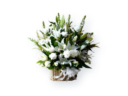 Serenity White Basket – Condolence Flowers Philippines | FlowerTalks