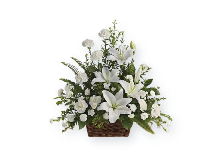 Peaceful Lily Basket – Sympathy Flowers Philippines | FlowerTalks