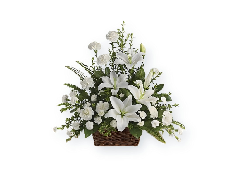 Peaceful Lily Basket – Sympathy Flowers Philippines | FlowerTalks Peaceful Lily Basket – Sympathy Flowers Philippines | FlowerTalks