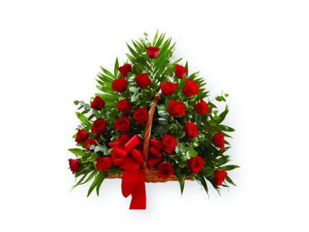 Eternal Love Basket – Red Roses for Sympathy & Memorial | FlowerTalks Philippines