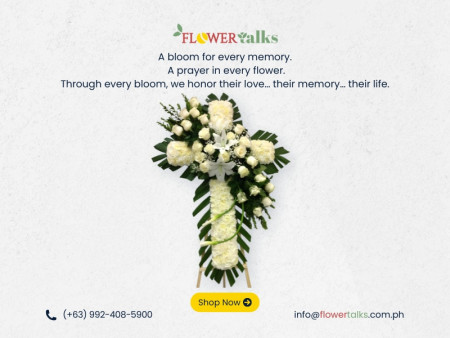 Eternal Grace Floral Cross – Sympathy & Funeral Flowers | FlowerTalks Philippines Eternal Grace Floral Cross – Sympathy & Funeral Flowers | FlowerTalks Philippines