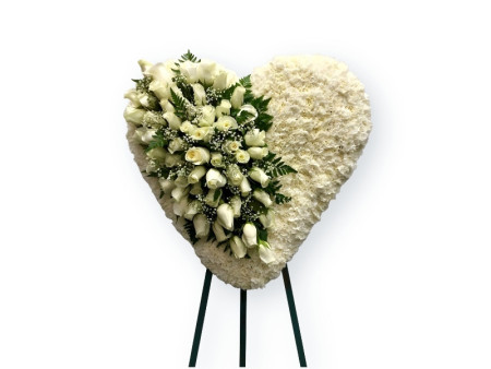 Pure Devotion Heart Wreath – White Funeral & Sympathy Flowers | FlowerTalks Philippines